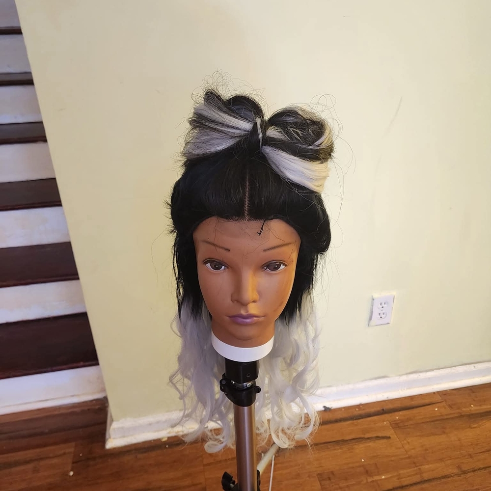 Human Made Two-Tone Black and Gray Wig